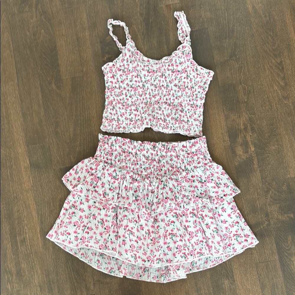 Katie J NYC Kids Floral Matching Set - Pink and White